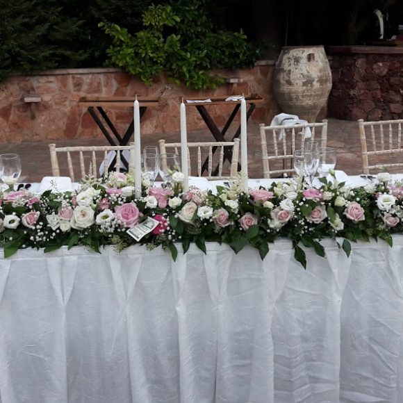 WEDDING WITH PINK GARDEN ROSES