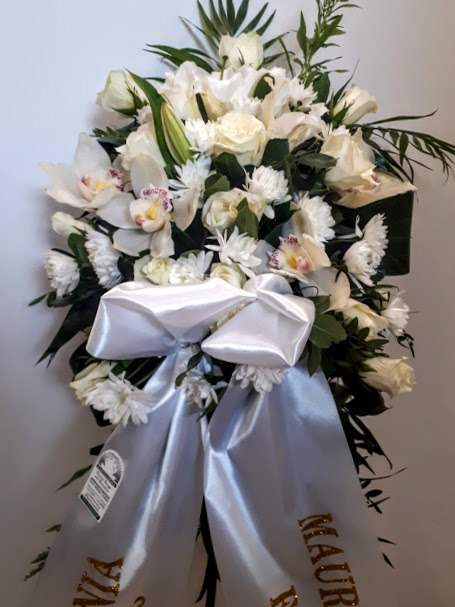 Funeral arrangement WITH RIBBON